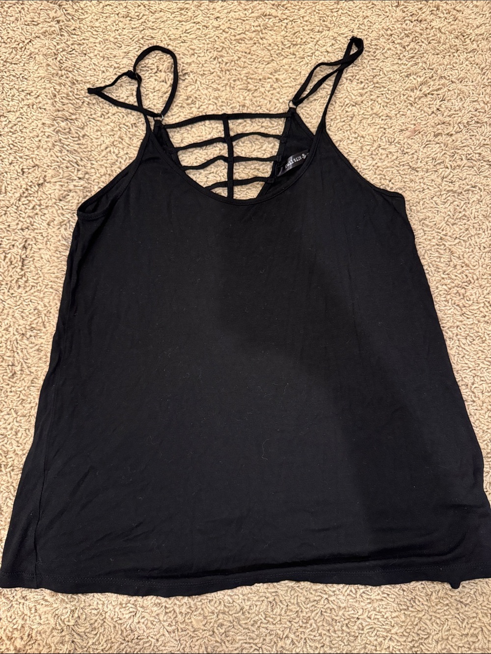 Full Tilt Black Strappy Ladder-Back Cami